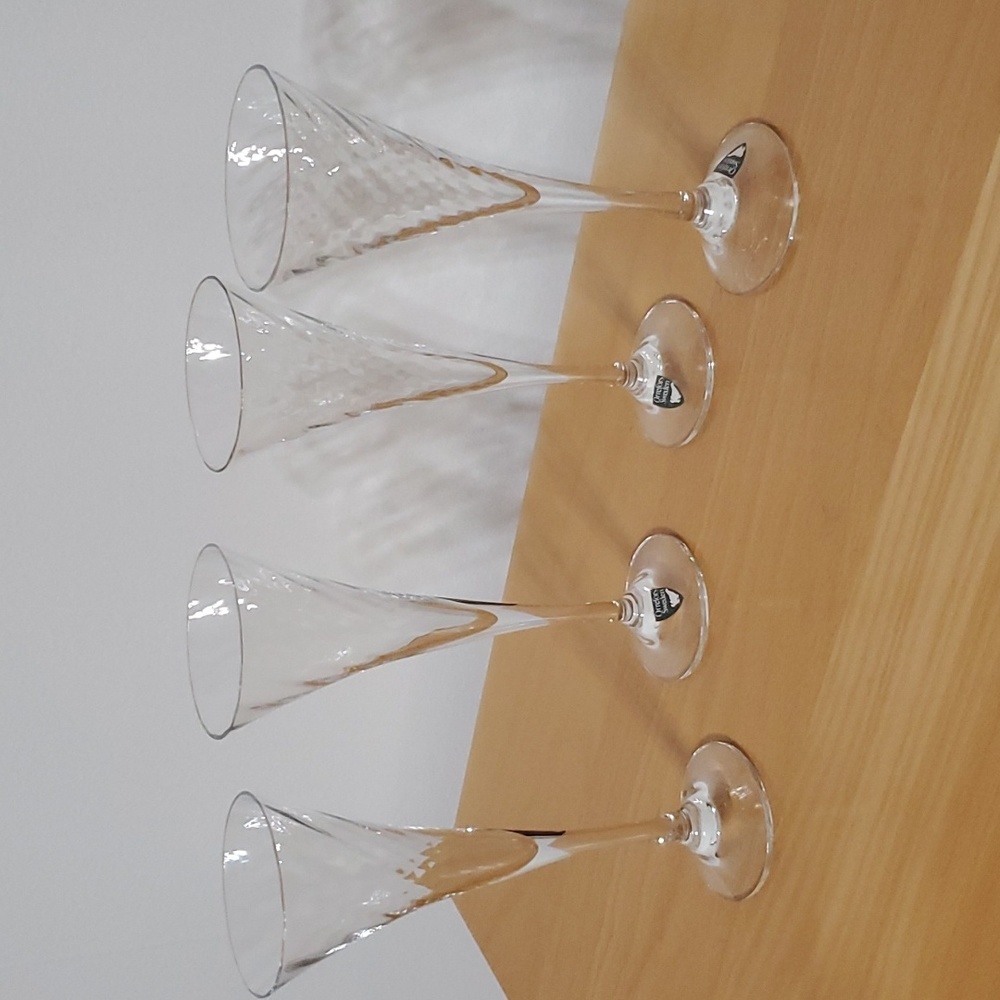 🏠 Orrefors Sweden Helena Champagne Glass Set 4 pc  (6-3/4) Tall